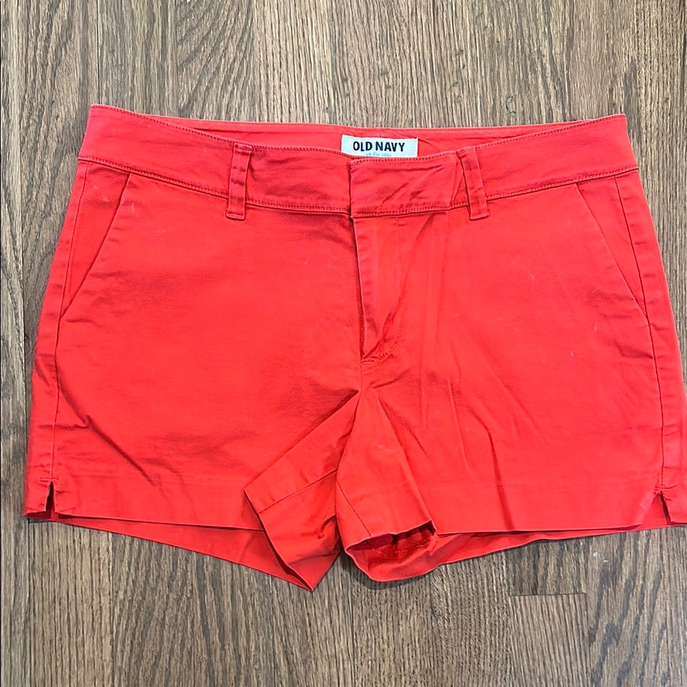 Old Navy Women's Vibrant Red High Waist Shorts